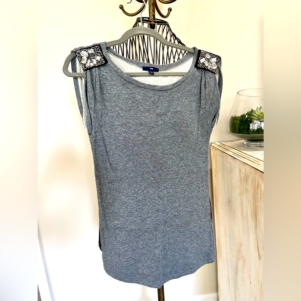 Gap-Embellished shoulder tank/tshirt